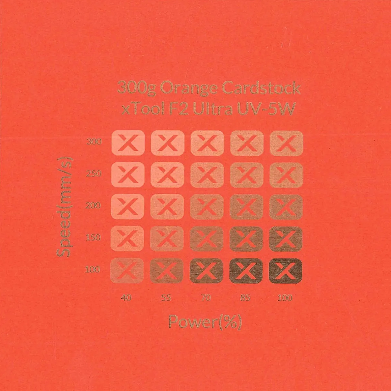 Orange Cardstock-9oz(300g) test grid