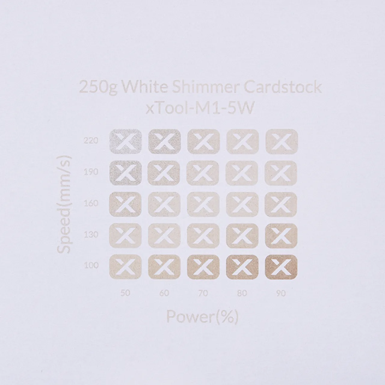 White Shimmer Cardstock-7oz(250g) test grid