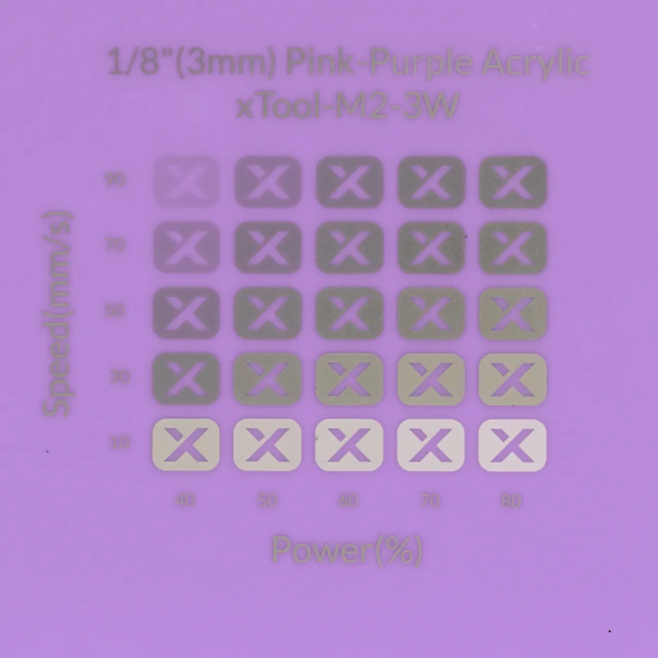 1/8"(3mm) Pink-Purple Acrylic test grid
