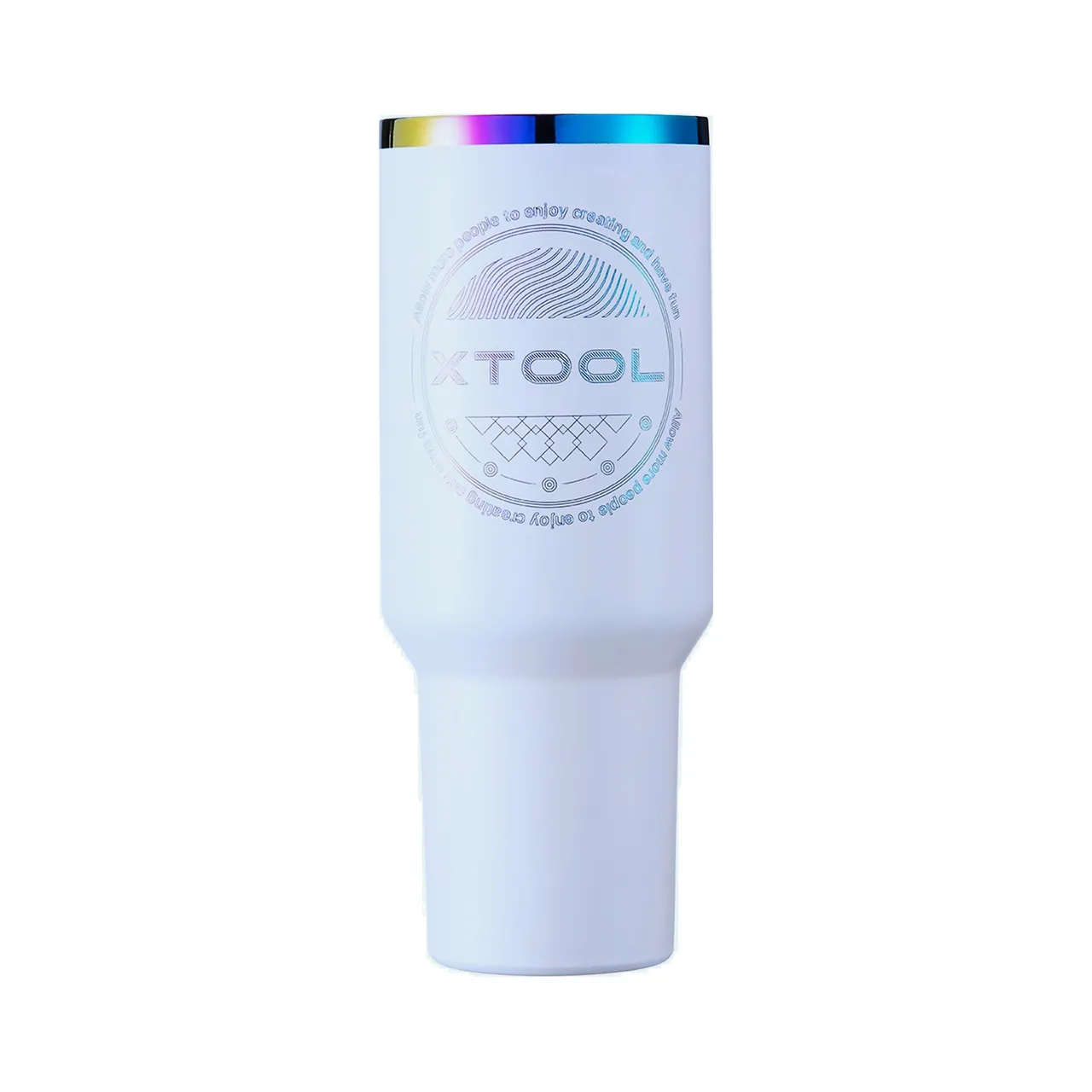 40oz(1183ml) Light Blue Grey to Iridescent Tumbler with Removable Handle