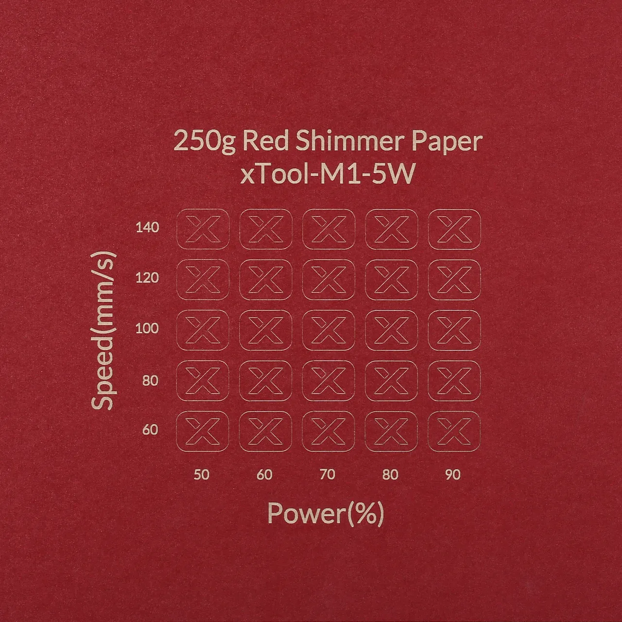 Red Shimmer Paper-7oz(250g) test grid