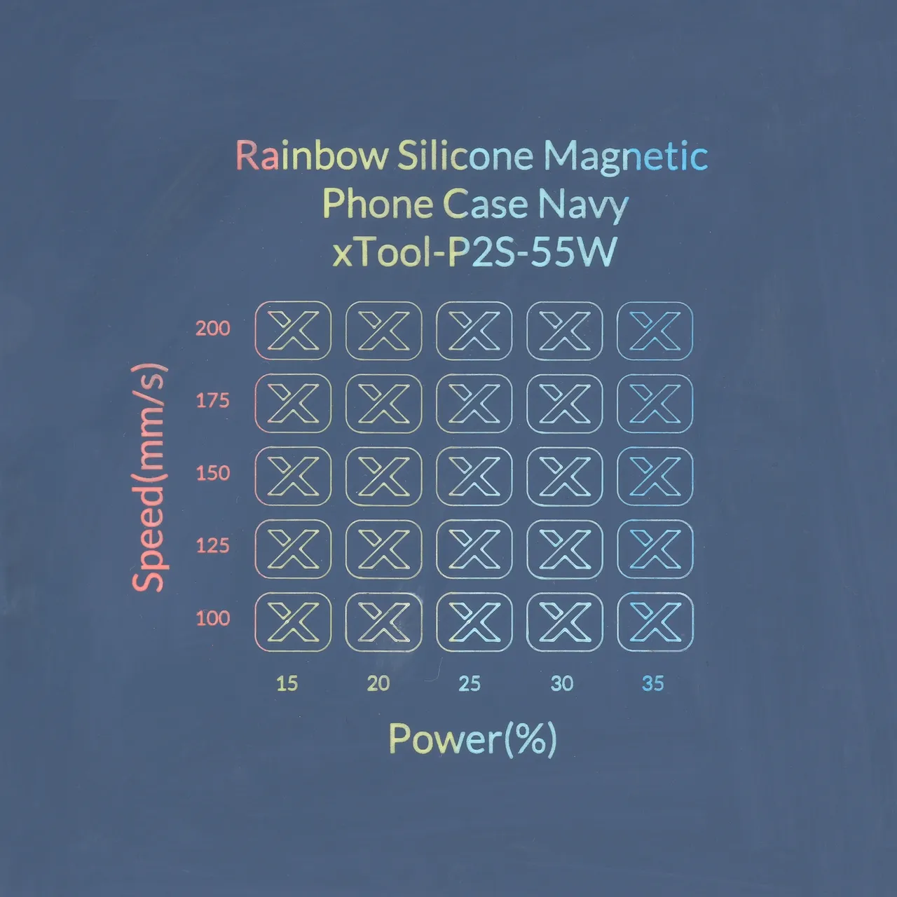 Rainbow Silicone Magnetic Phone Case Navy test grid