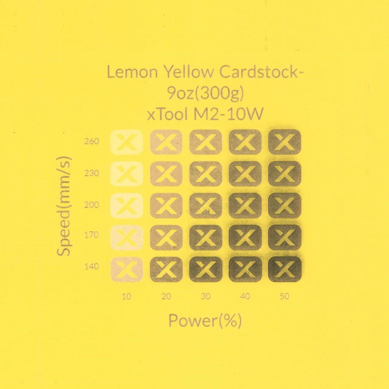 Lemon Yellow Cardstock-9oz(300g) test grid