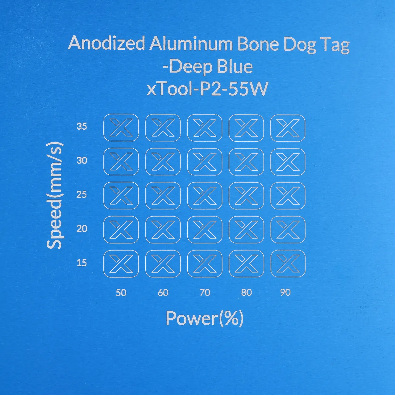 3/64"(1mm) Deep Blue Anodized Aluminum test grid