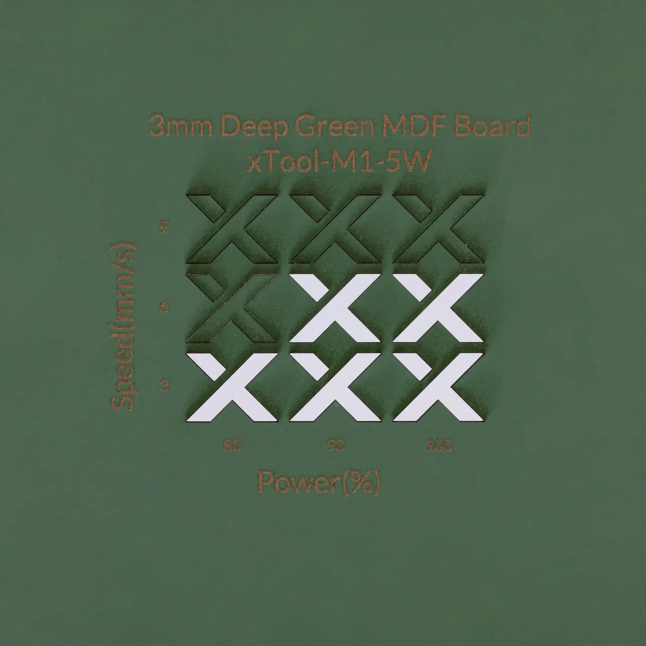 1/8"(3mm) Dark Green MDF Board test grid