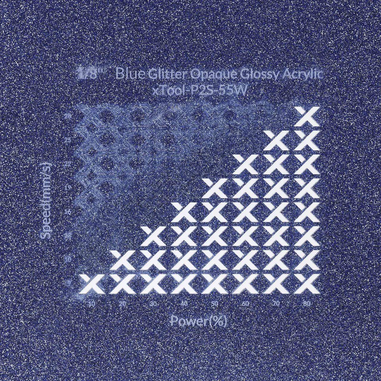 1/8"(3mm) Blue Glitter Acrylic test grid