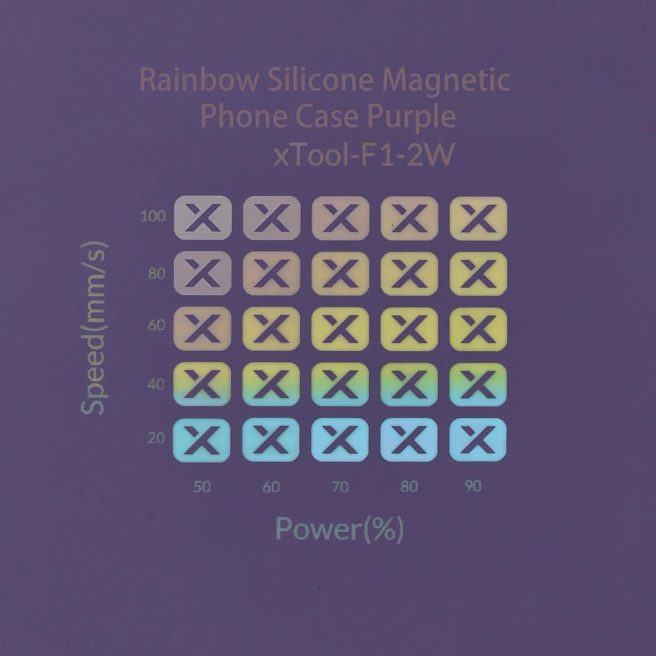 Rainbow Silicone Magnetic Phone Case Purple test grid