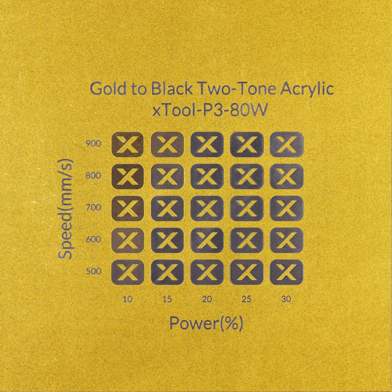1/8"(3mm) Gold to Black Two-Tone Acrylic test grid