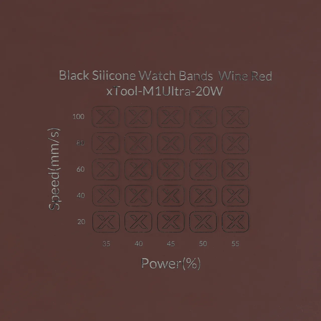 Wine Red to Black Silicone test grid