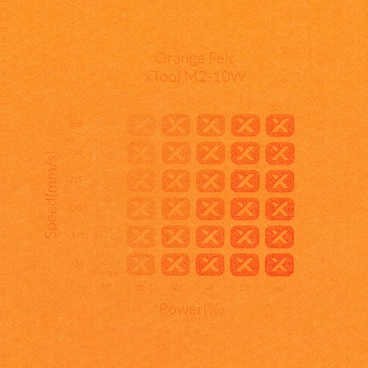 1/8"(3mm) Orange Felt test grid