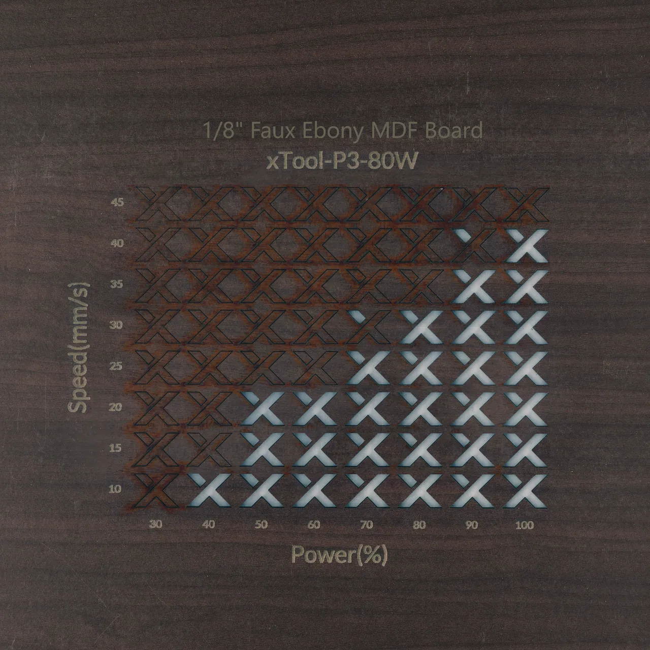 1/8"(3mm) Faux Ebony MDF Board test grid