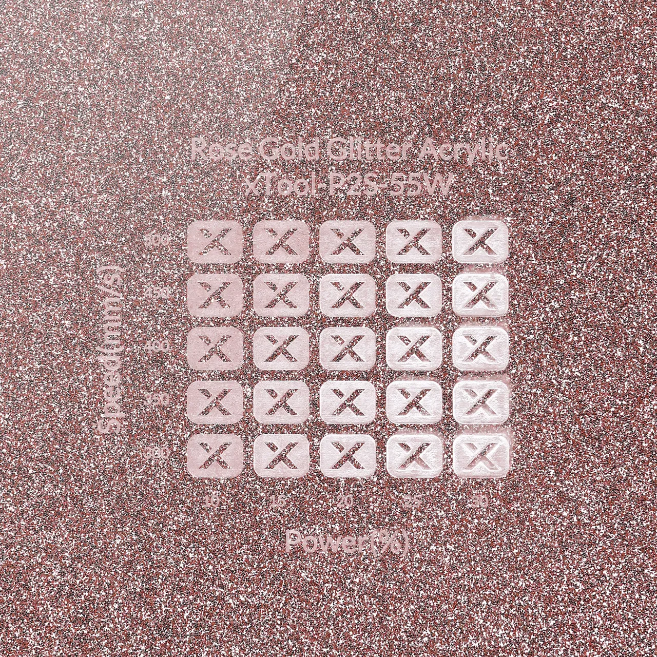 1/8"(3mm) Rose Gold Glitter Acrylic test grid