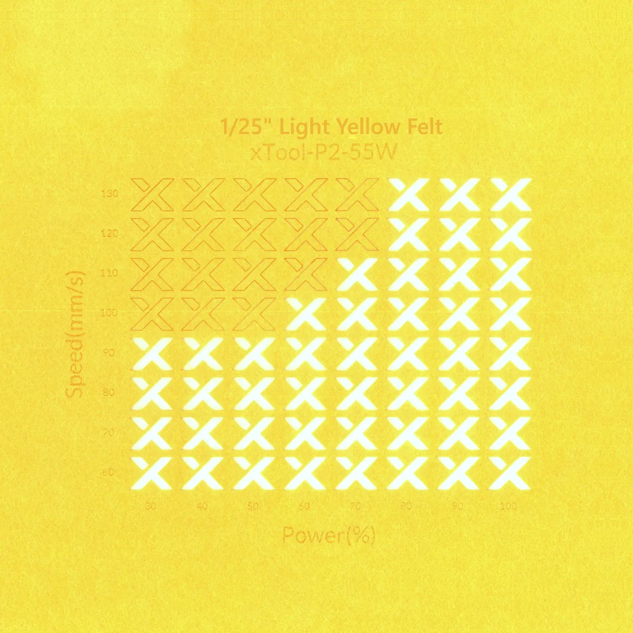 3/64"(1mm) Light Yellow Felt test grid