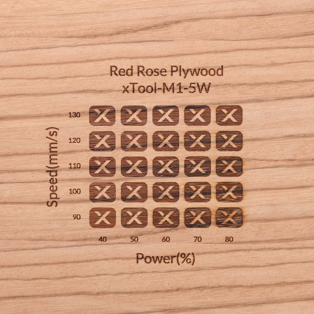 1/8"(3mm) Red Rose Plywood test grid