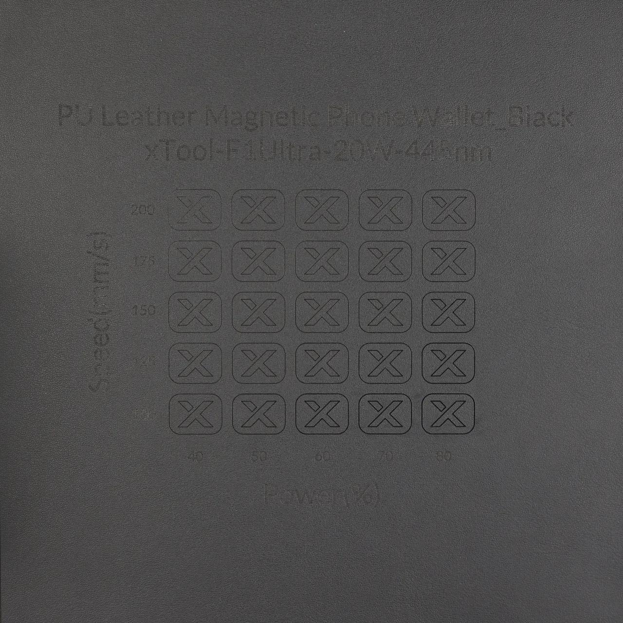Black PU Leather test grid