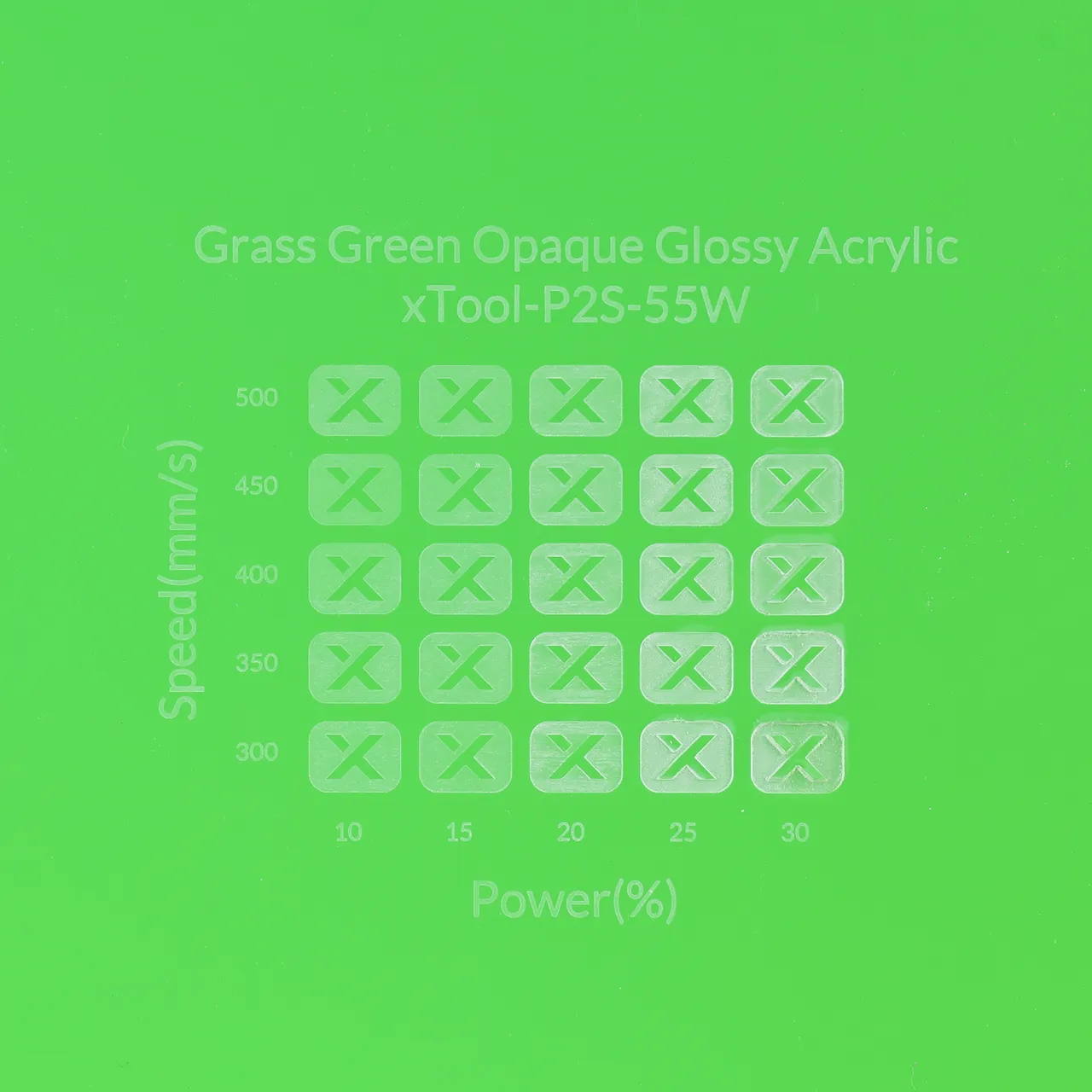 1/8"(3mm) Grass Green Acrylic test grid