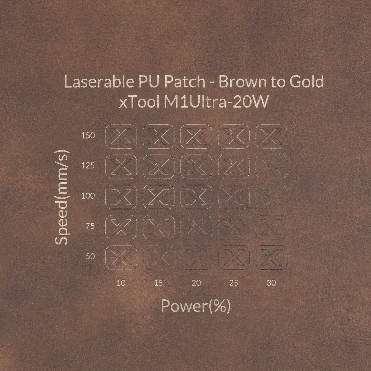 Dark Brown to Gold Laserable Pu Mouse Pad with Wrist Support test grid