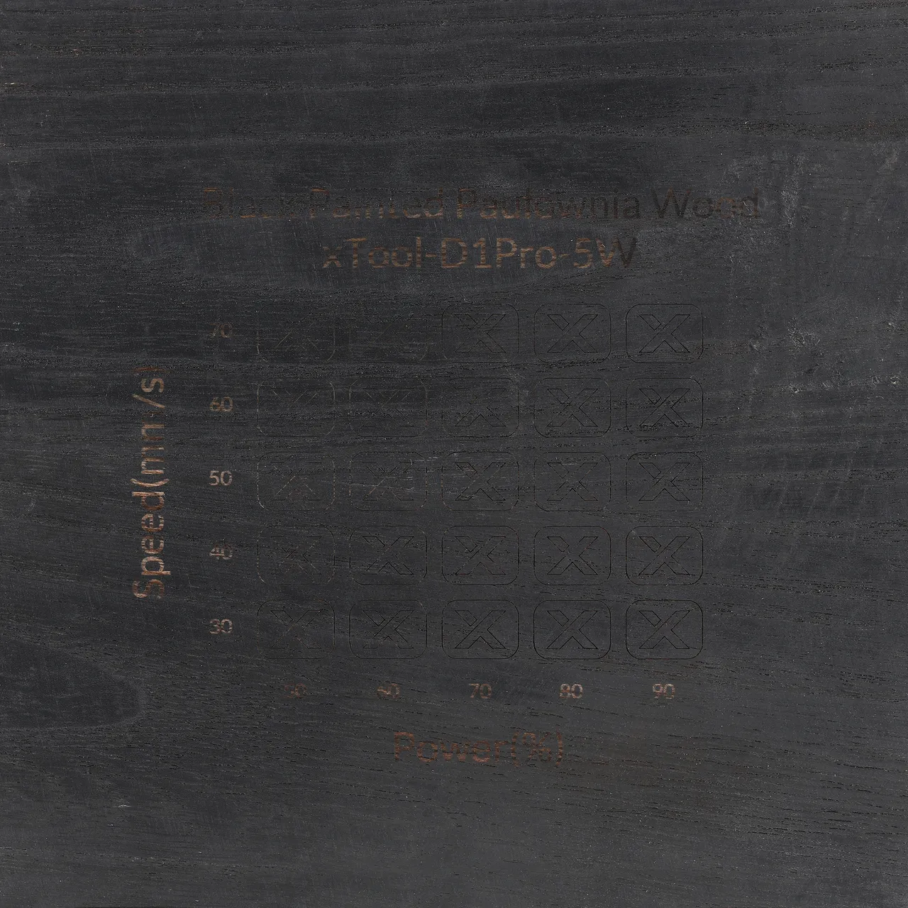 Black Painted Paulownia Wood test grid