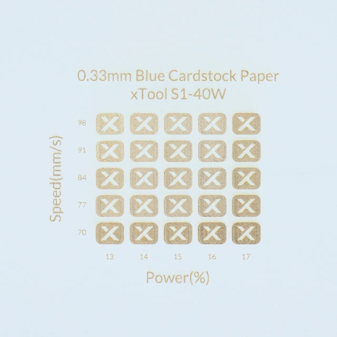 1/77"(0.33mm) Blue Cardstock Paper test grid