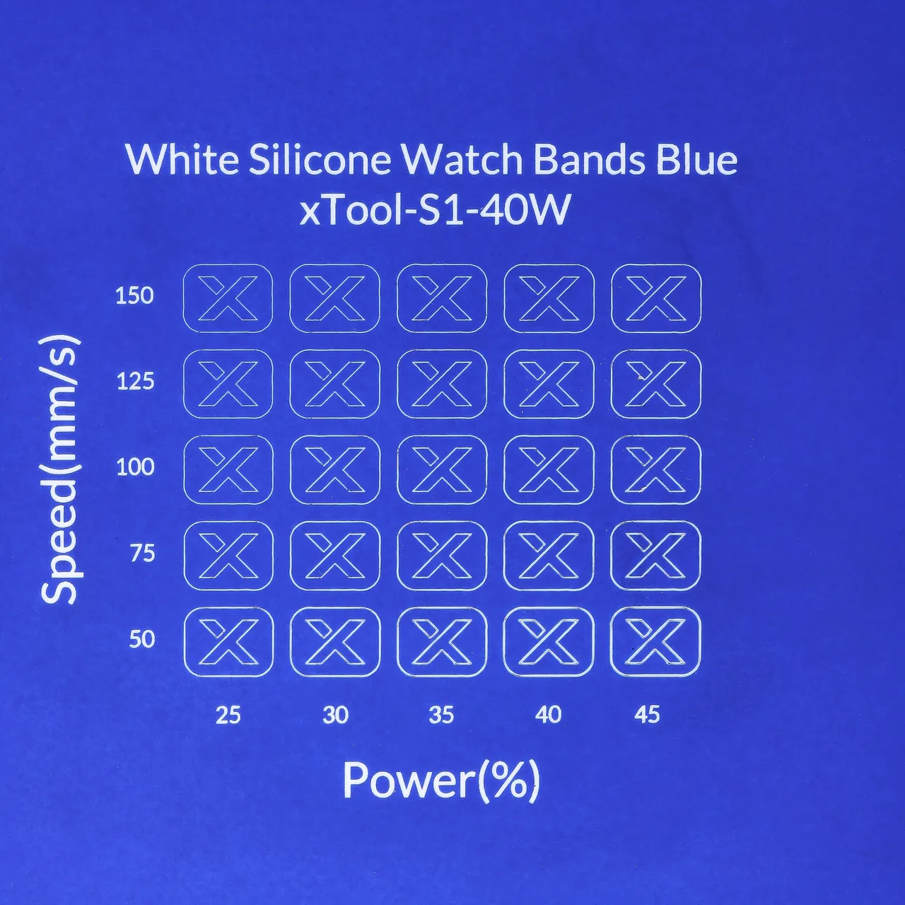 Blue to White Silicone test grid