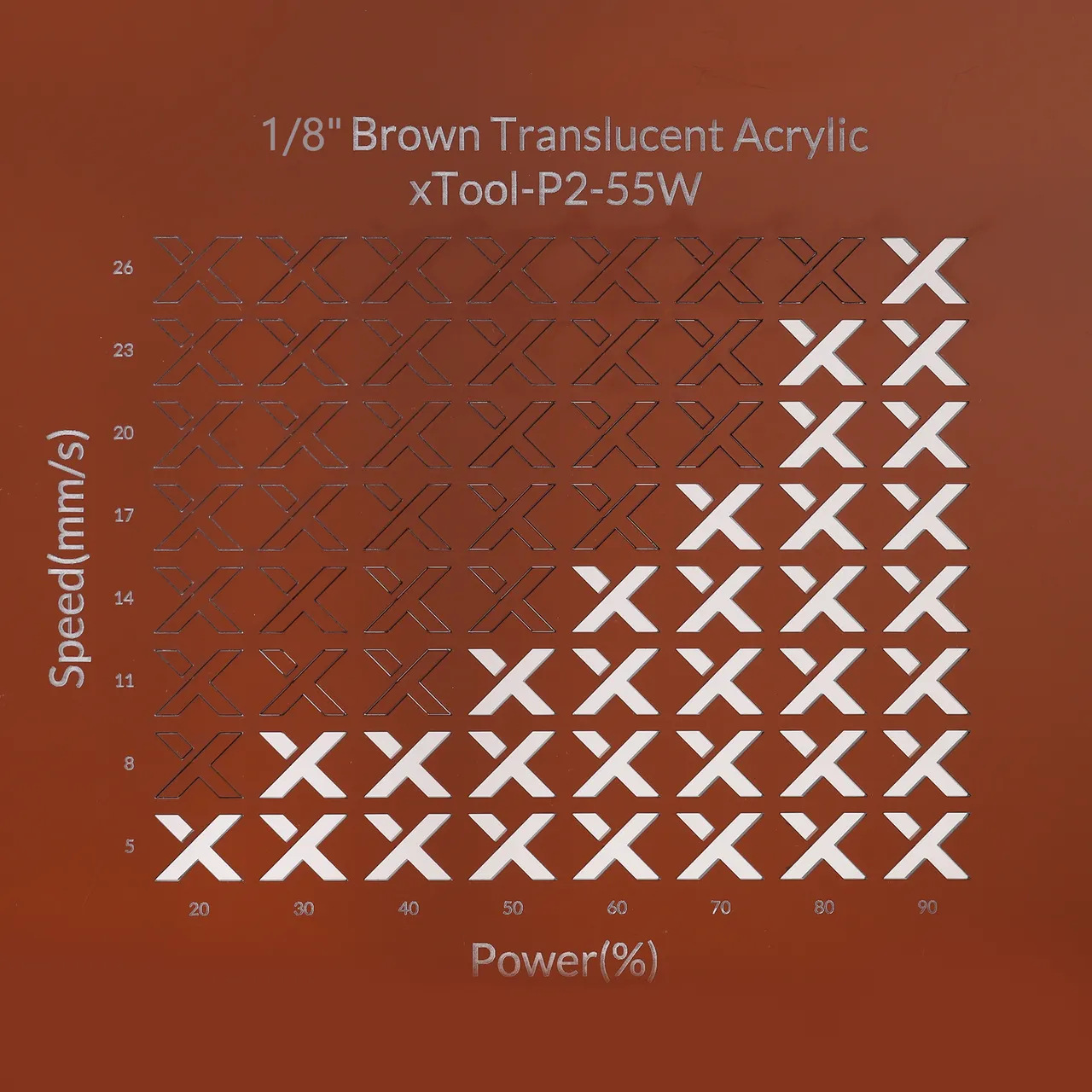 1/8"(3mm) Brown Translucent Acrylic test grid