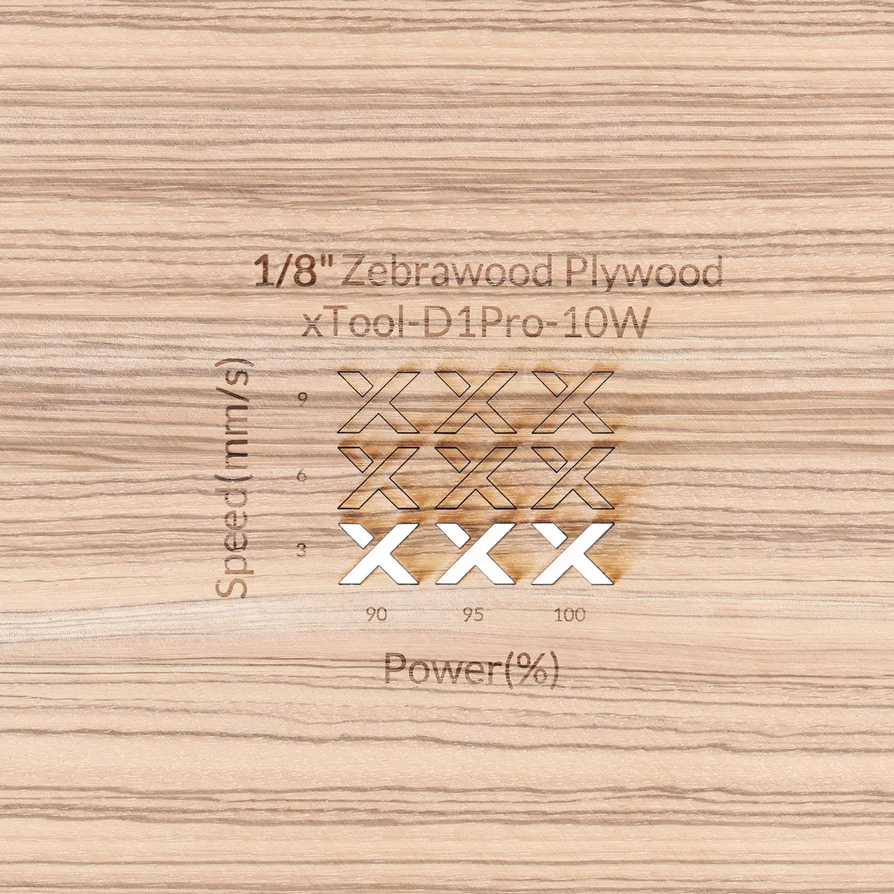 1/8"(3mm) Zebrawood Plywood test grid