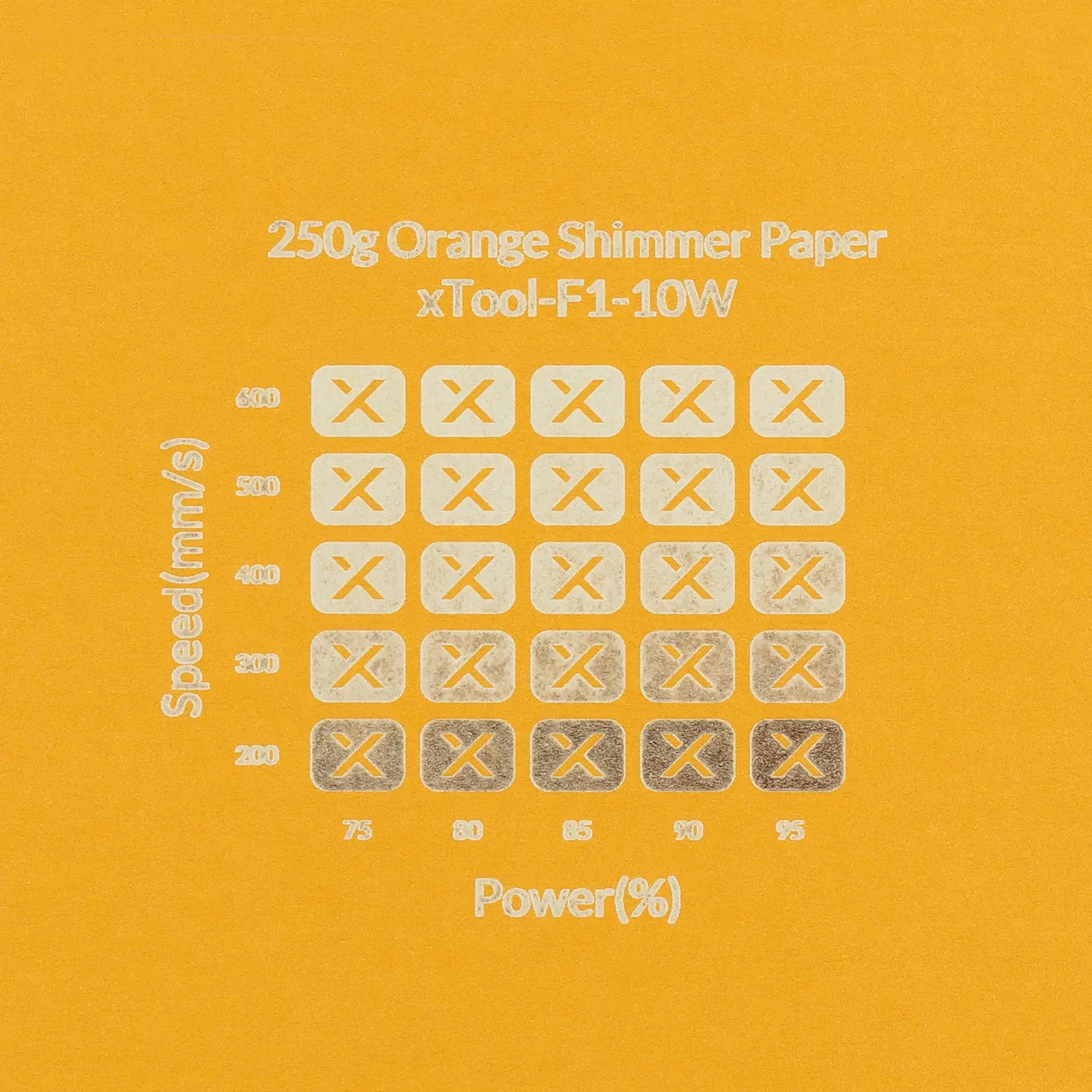 Orange Shimmer Paper-7oz(250g) test grid