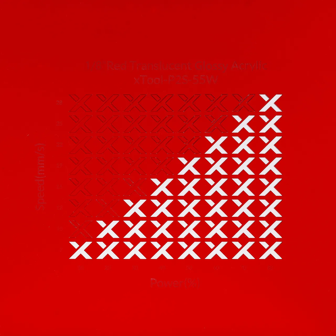 1/8"(3mm) Red Translucent Glossy Acrylic test grid