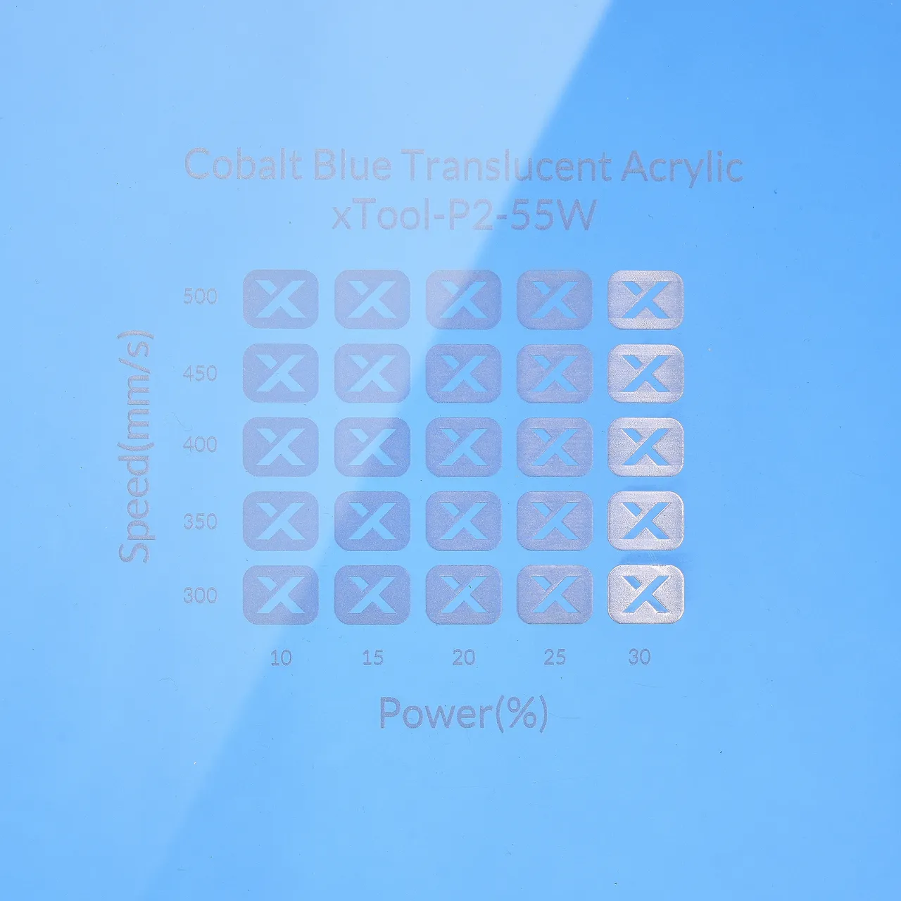 1/8"(3mm) Cobalt Blue Translucent Acrylic test grid