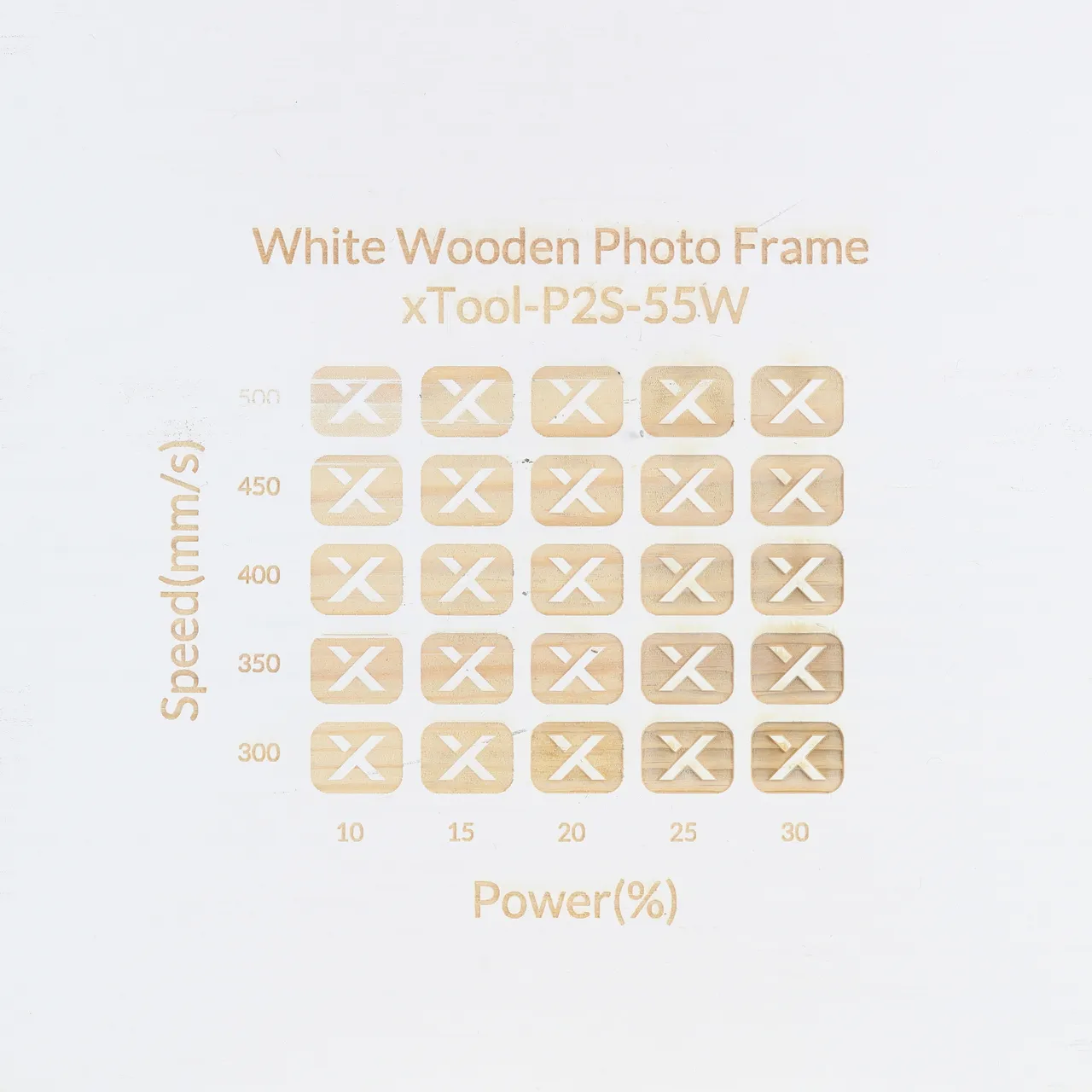 White Painted Pine Wood test grid