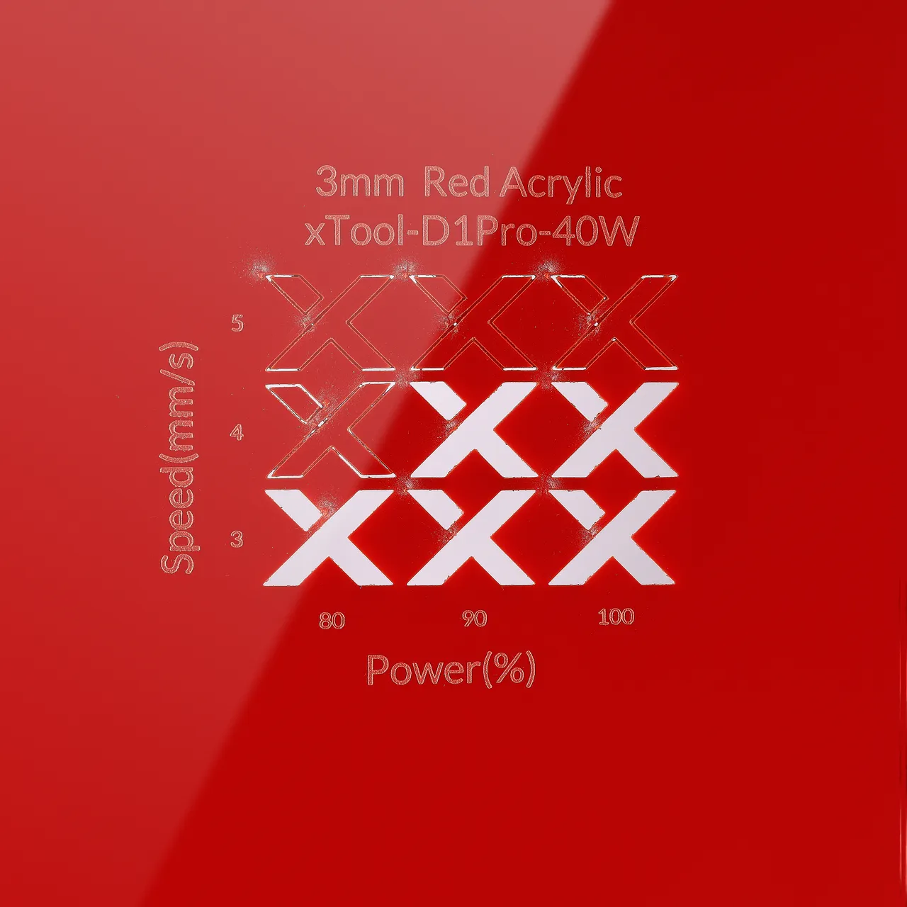1/8"(3mm) Red Acrylic test grid