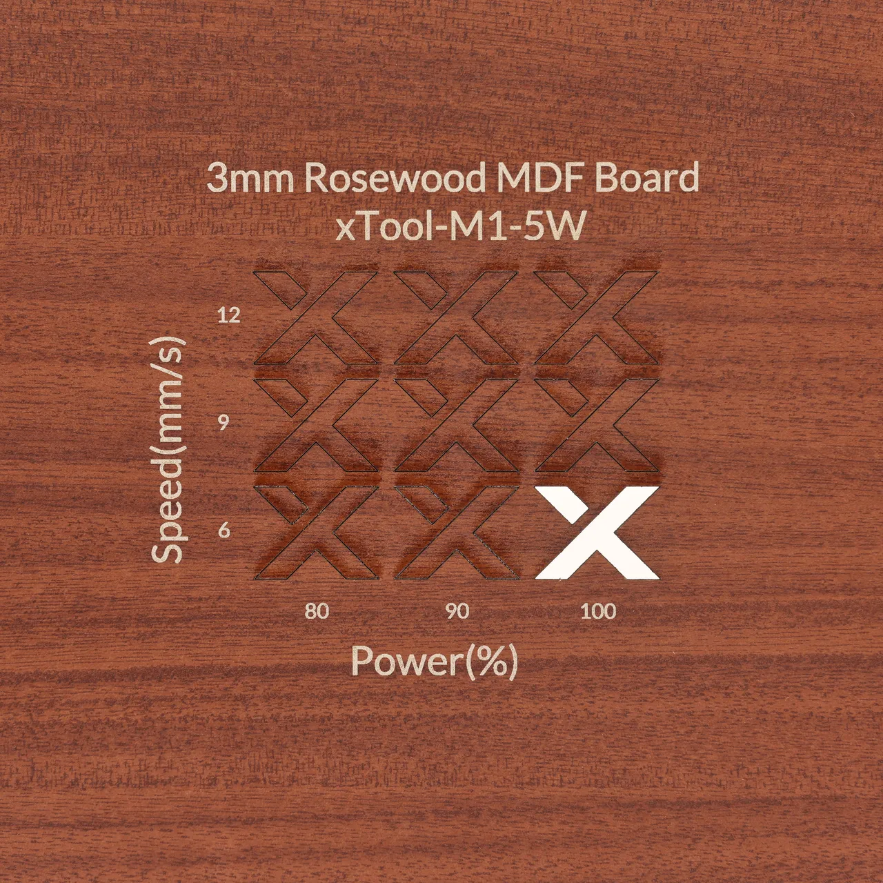 1/8"(3mm) Faux Rosewood MDF Board test grid