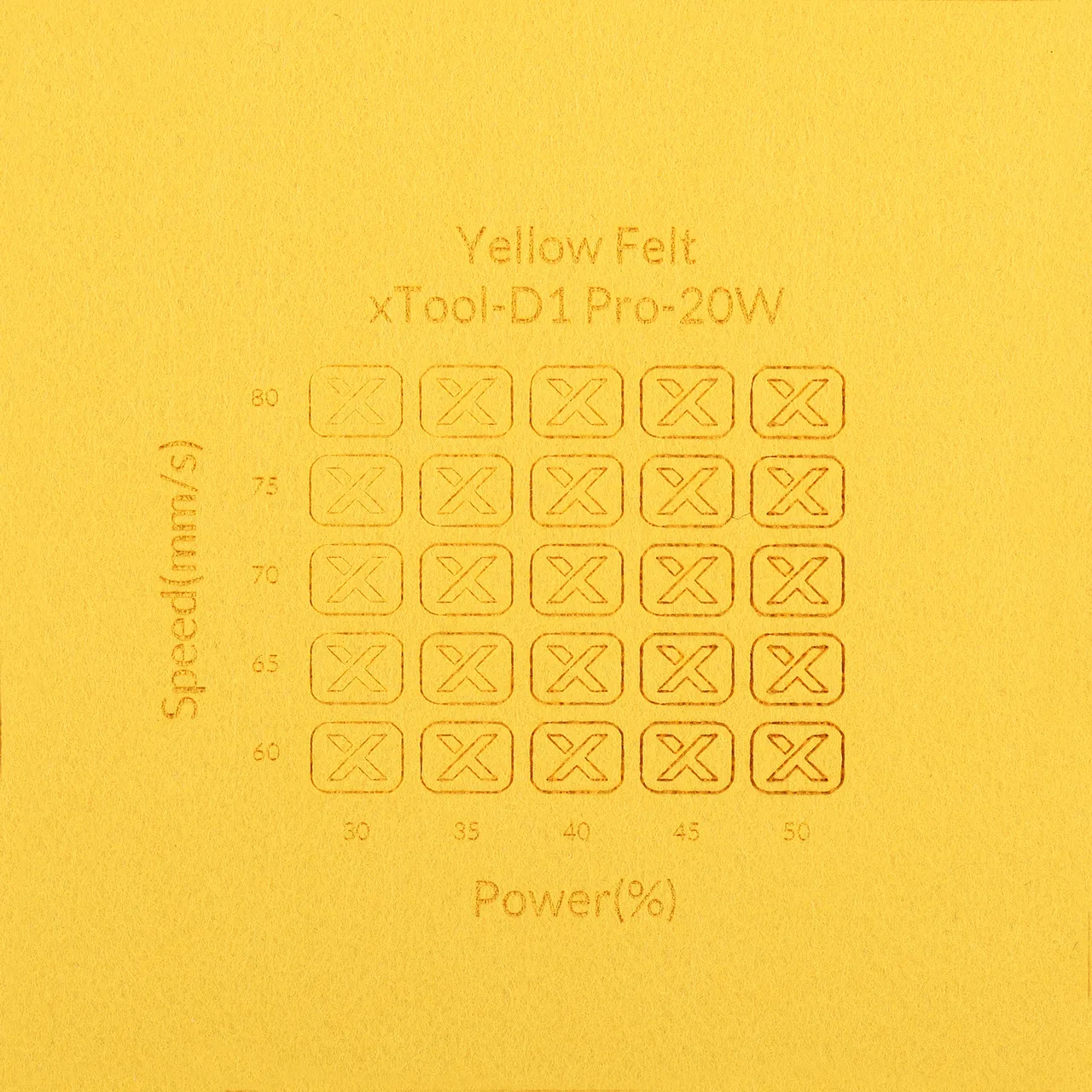 1/8"(3mm) Yellow Felt test grid