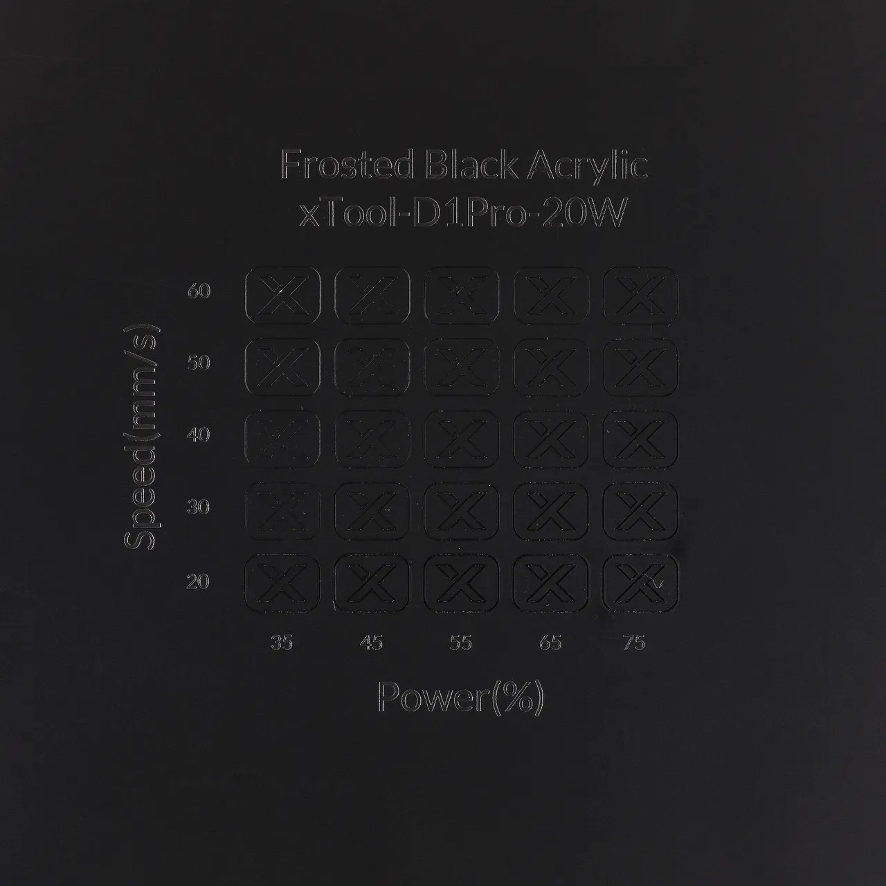 1/8"(3mm) Frosted Black Acrylic test grid