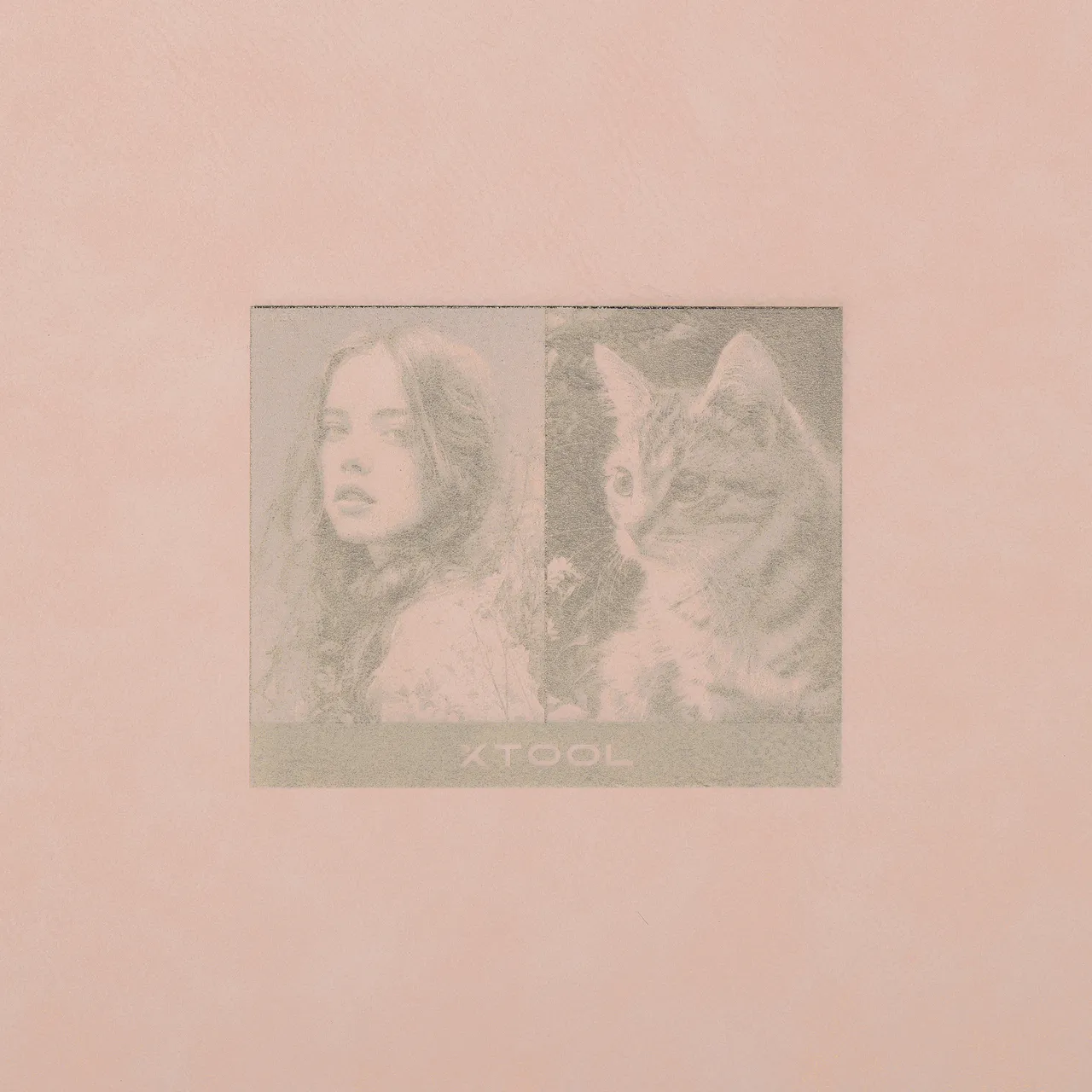 Pale Pink to Gold Laserable PU Notebook test grid