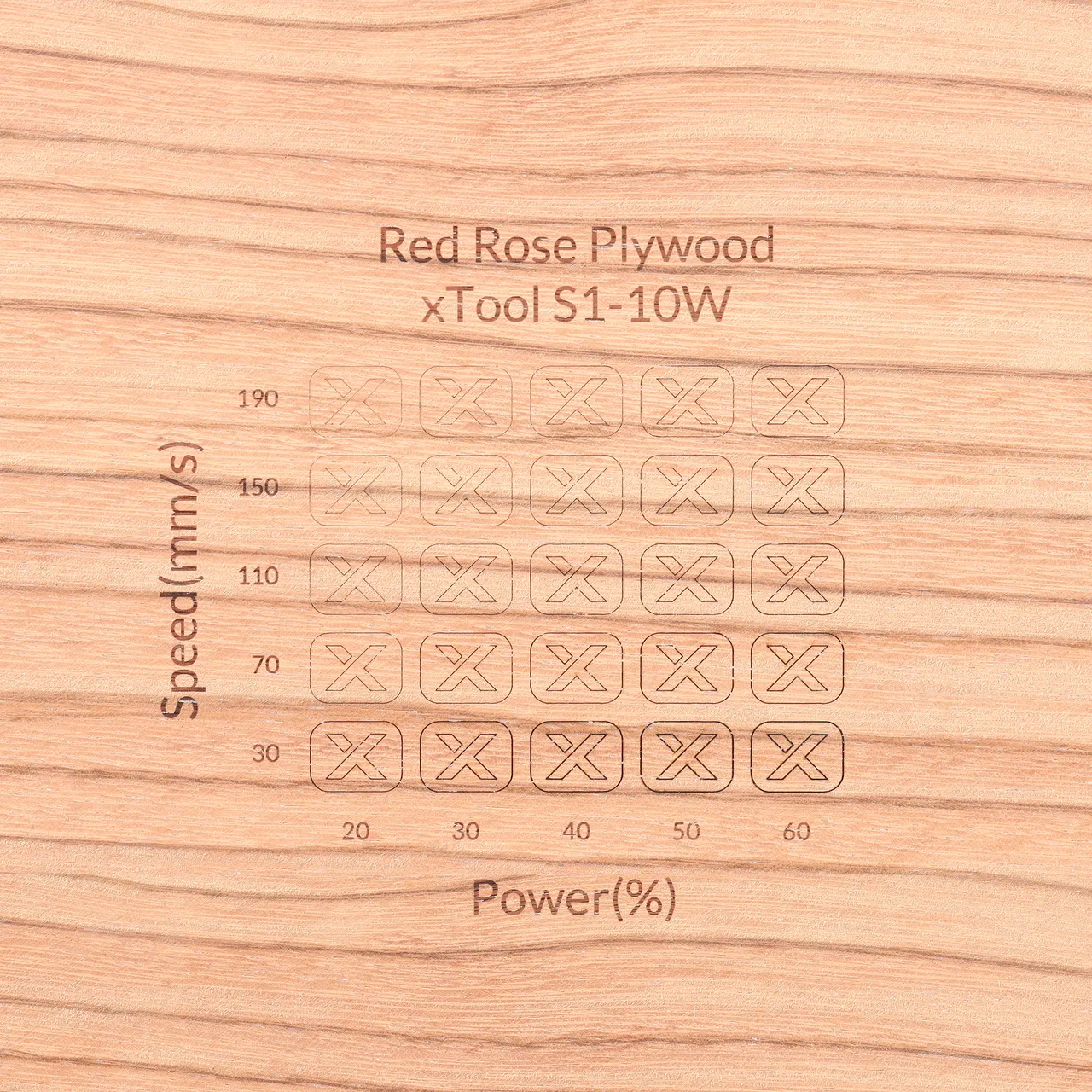 1/8"(3mm) Red Rose Plywood test grid