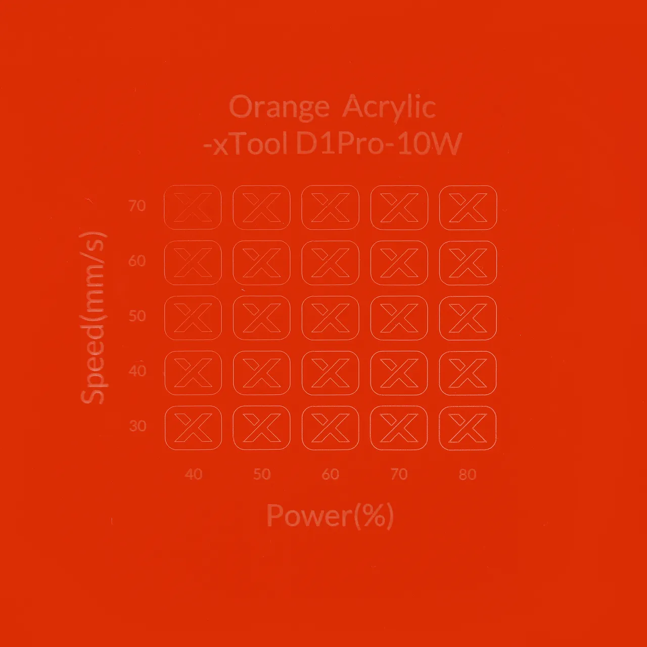 1/8"(3mm) Orange Acrylic test grid