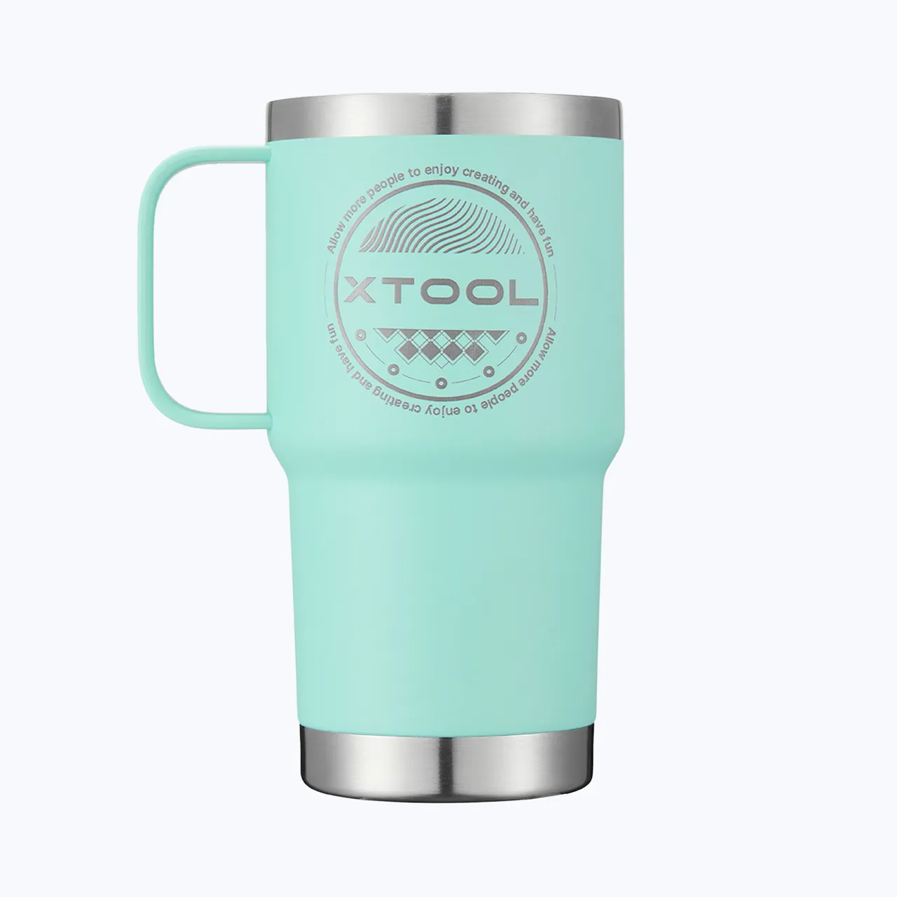 Stainless Steel Tumbler kit with Handle 20oz(600ml) Seafoam test grid