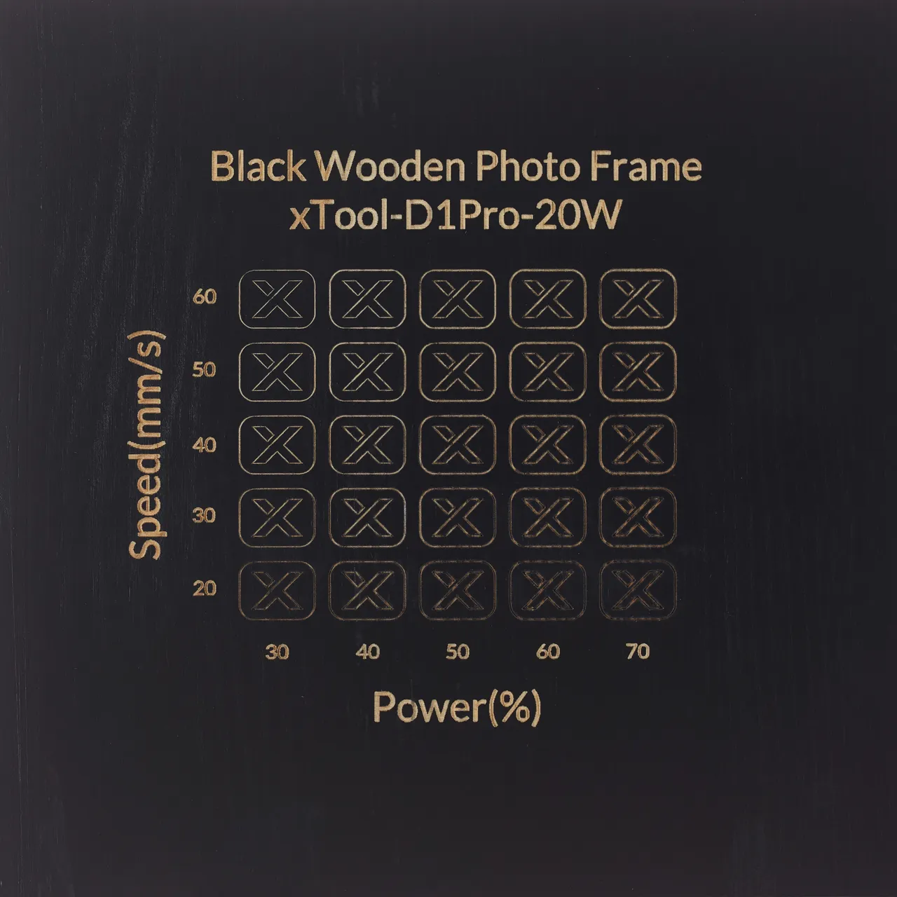 Black Painted Pine Wood test grid