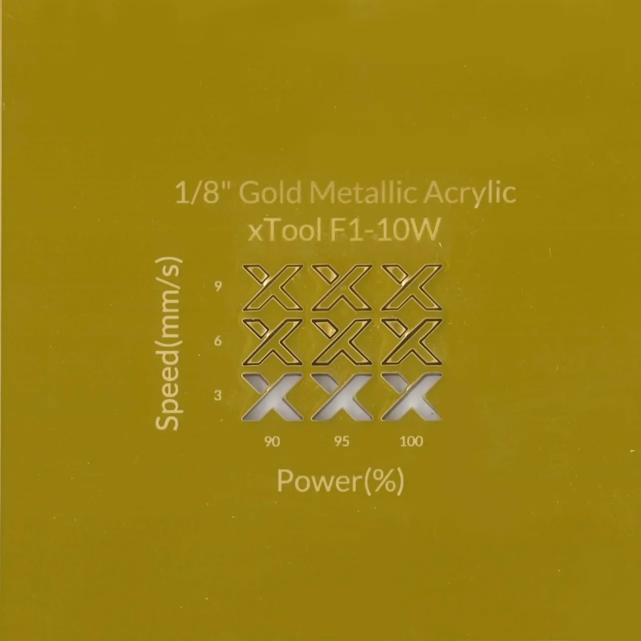 1/8"(3mm) Gold Metallic Acrylic test grid