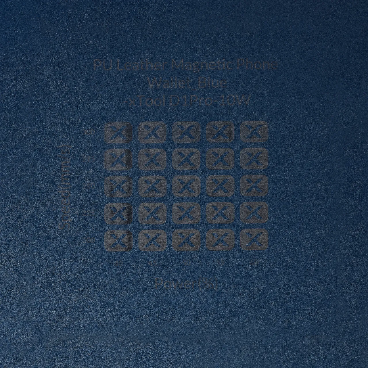 Blue PU Leather test grid