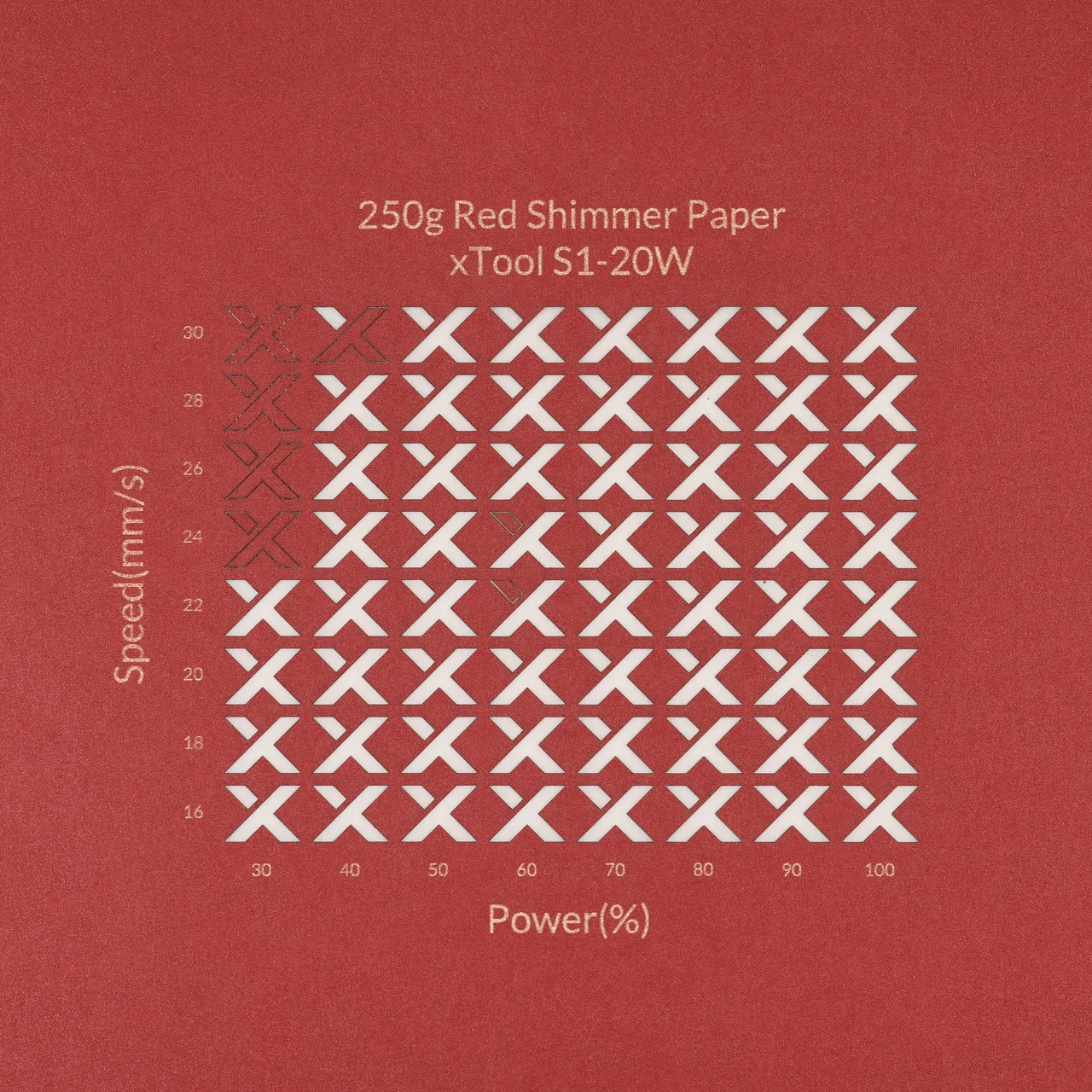 Red Shimmer Paper-7oz(250g) test grid