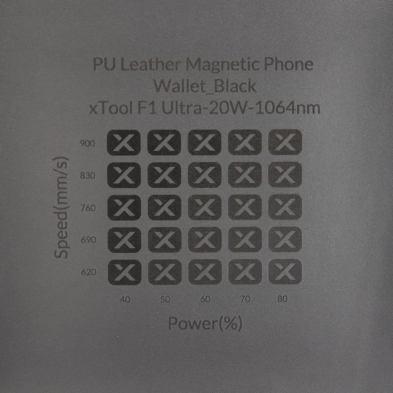 Black PU Leather test grid