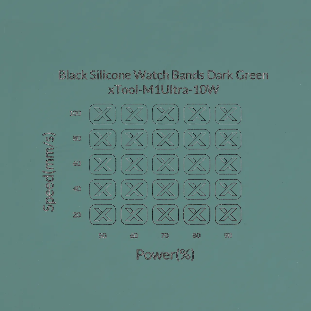 Dark Green to Black Silicone test grid