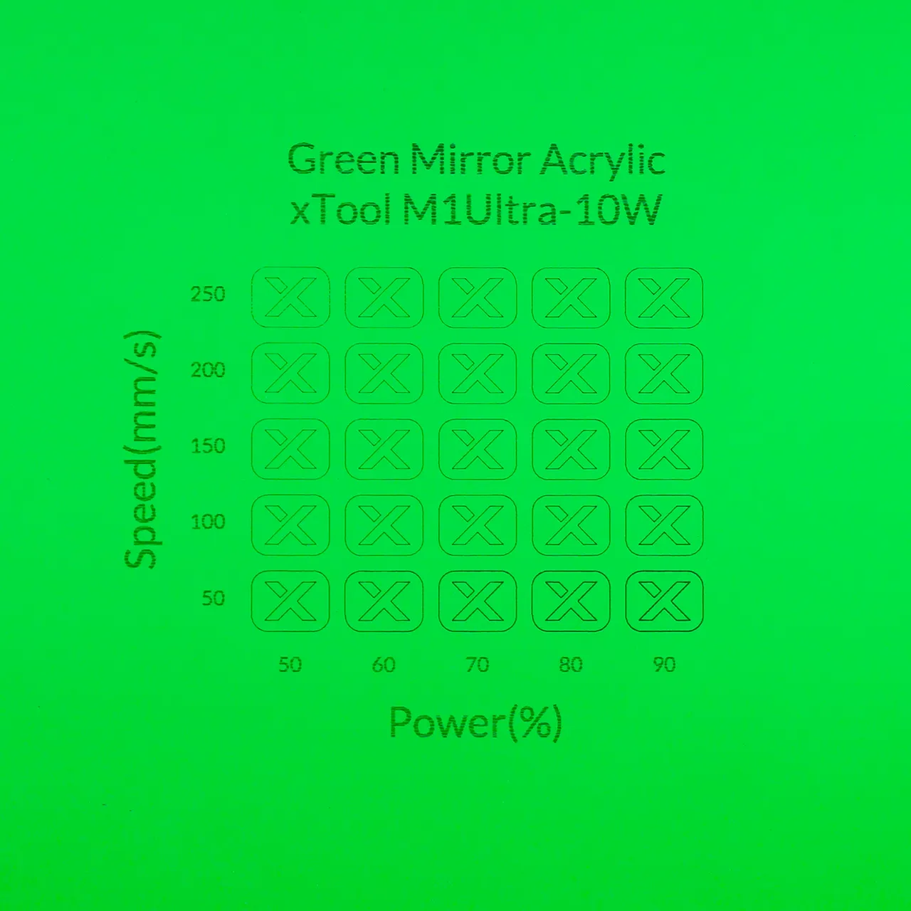 1/8"(3mm) Green Mirror Acrylic test grid
