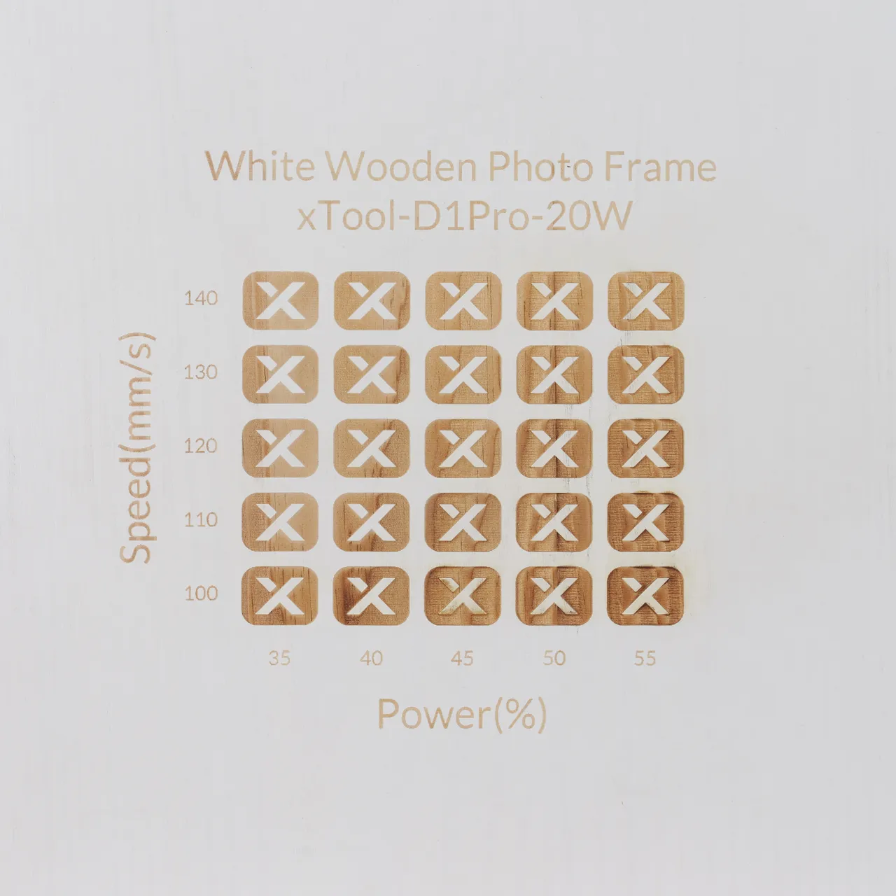 White Painted Pine Wood test grid