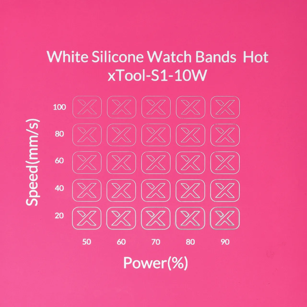 White Silicone Watch Bands Hot Pink test grid
