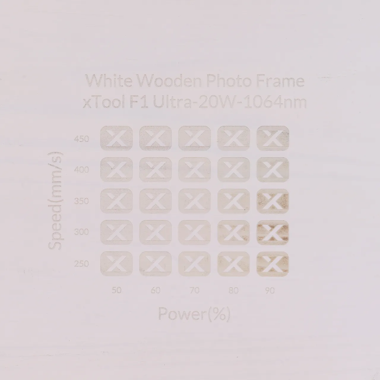 White Painted Pine Wood test grid
