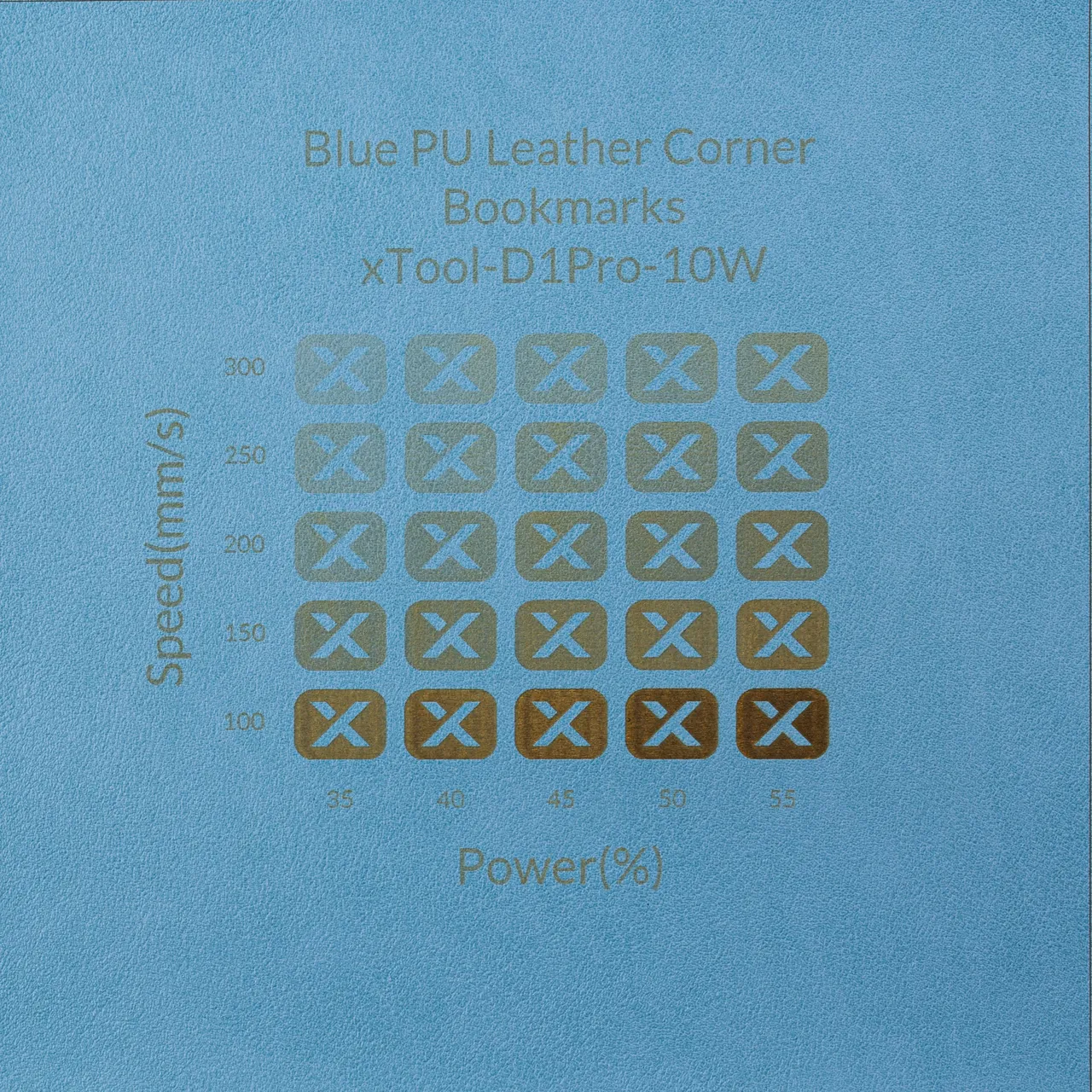 PU Leather Corner Bookmarks_Fan Sky Blue test grid