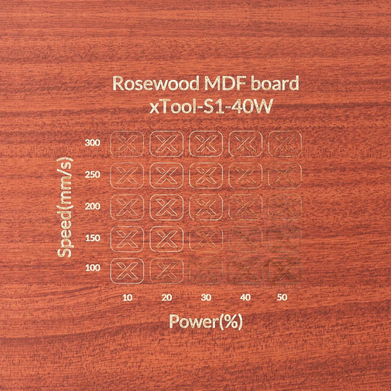 1/8"(3mm) Faux Rosewood MDF Board test grid